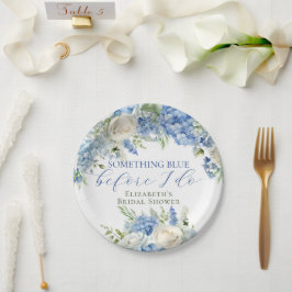 Elegantes Blue Hydrangea Brautparty Pappteller
