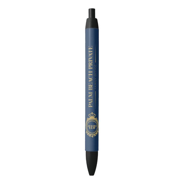 Elegantes Blue Imitats Leather Custom Logo Kugelschreiber (Vorderseite Vertikal)
