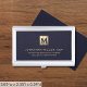 Elegantes Blue Leather Gold-Logo Visitenkarten Dose (Von Creator hochgeladen)
