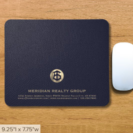 Elegantes Blue Leather Print Real Anwesen Logo Mousepad