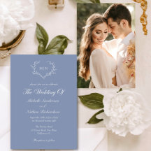 Elegantes Blue Monogram Wedding Foto