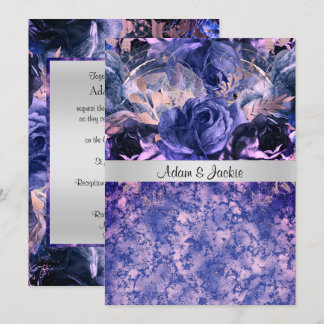 ELEGANTES BLUE PINK MARBLE EINLADUNG