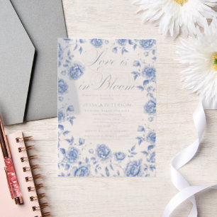Elegantes Blue Toile Chinoiserie Brautparty