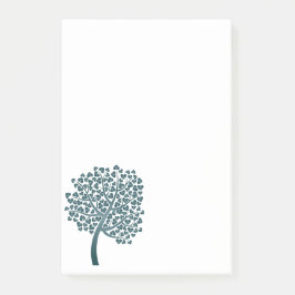 Elegantes Blue Tree Herzdesign Post-it Klebezettel