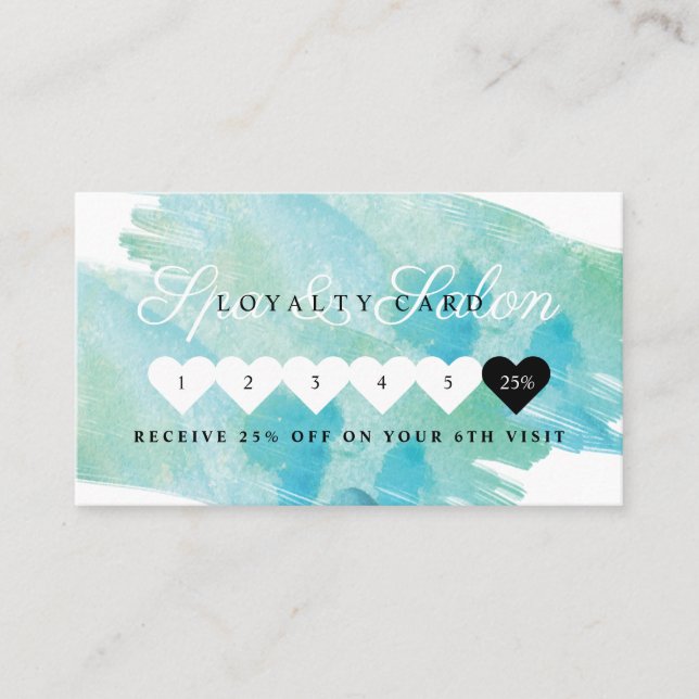 Elegantes Blue Watercolor Dragonfly Salon & Wellne Treuekarte (Vorderseite)
