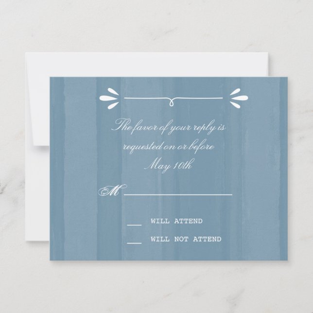 Elegantes Blue Watercolor UAWG RSVP Karte (Vorderseite)
