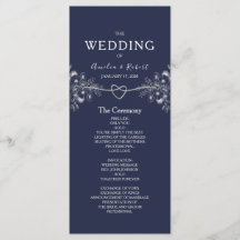 Elegantes Blue Wedding Programm