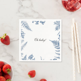 Elegantes Blue & White Baby Dusche Napkin-Oh Baby! Serviette