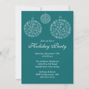 Elegantes Blue & White Holiday Weihnachten Party Einladung