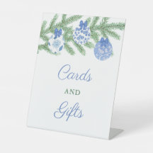 Elegantes Blue & White Holidays Party Karten & Ges