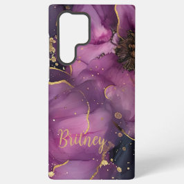 elegantes Blume-Design in Rosa und Gold Samsung Galaxy Hülle