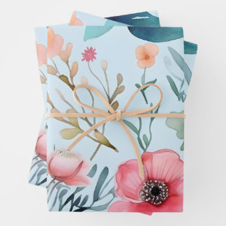 Elegantes Blume-Geschenkpapier Geschenkpapier Set