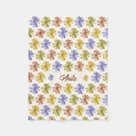 Elegantes Blume Muster Fleecedecke