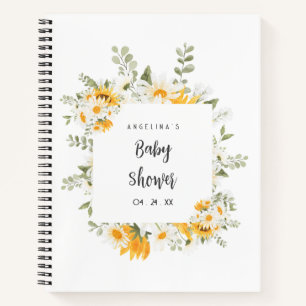 Elegantes Blumen Baby Shower Geschenkeliste Notizb Notizbuch