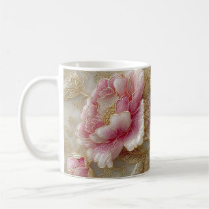 Elegantes Blumen-Holztablett & passendes Mug-Set Kaffeetasse