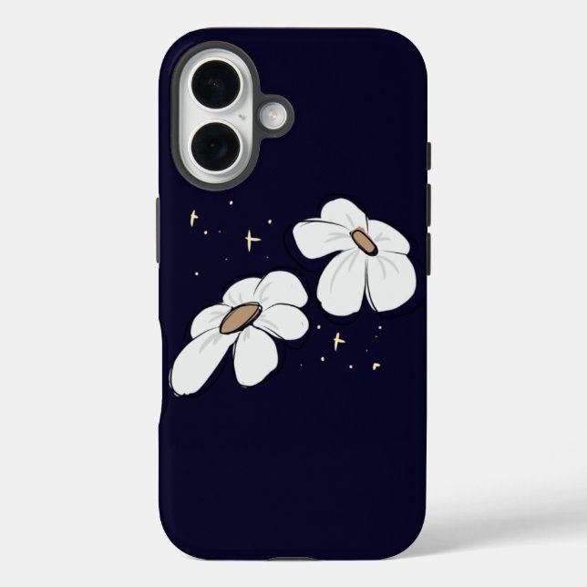 Elegantes Blumen-iPhone-Case  iPhone 16 Hülle (Rückseite)