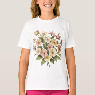 Elegantes Blumen-Monogramm-Bouquet-Design T-Shirt