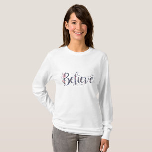 Elegantes Blumen-Shirt "Glaube" für inspirierende  T-Shirt