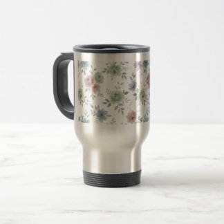 Elegantes Blumen-Tassen-Wrap – Optionale Personali Reisebecher