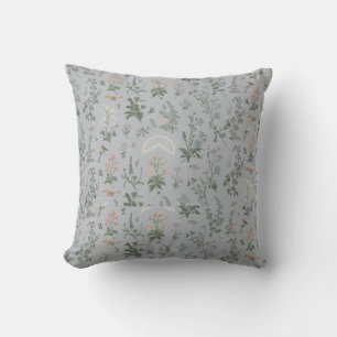Elegantes Blumen-Vogel-Muster Kissen