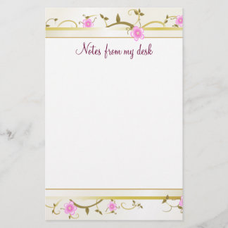 Elegantes Blumenanmerkungs-Papier Briefpapier