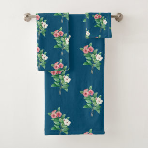 Elegantes Blumenbadetuch Set