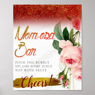 Elegantes Blumenbar-Schild im Chic-Stil Mimosa Poster