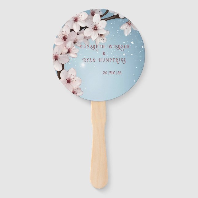 Elegantes Blumenblossom Hochzeitsplanung Fächer (Vorderseite)