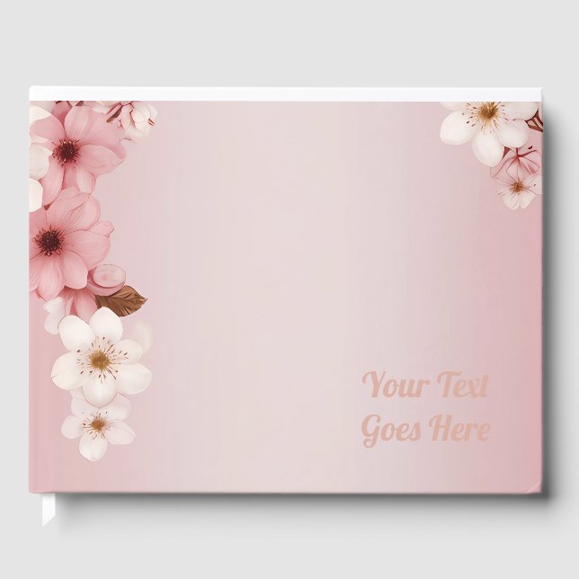 Elegantes Blumenblossom Hochzeitsplanung Gästebuch (Vorderseite)