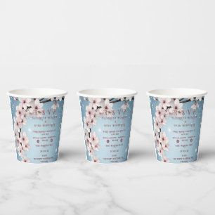 Elegantes Blumenblossom Hochzeitsplanung Pappbecher
