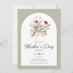 Elegantes Blumenbouquet Muttertags-Brunch Einladung