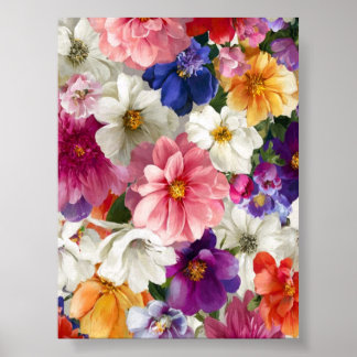 Elegantes Blumenbouquet – Romantische Blumenarrang Poster