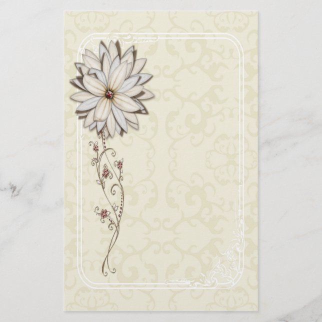 Elegantes Blumenbriefpapier Briefpapier (Vorderseite)
