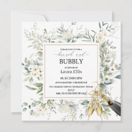 Elegantes Blumenbrunch und Bläschen in Wildblume Einladung