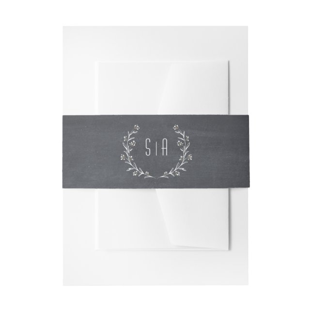 Elegantes Blumenchalkboard rustikales Hochzeitsmon Einladungsbanderole (Vorderseite Beispiel)