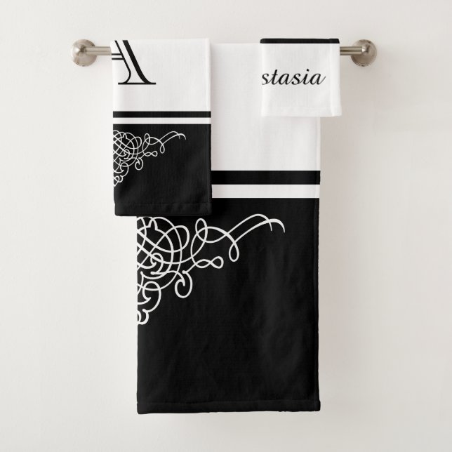Elegantes Blumendesign Badhandtuch Set (Insitu)