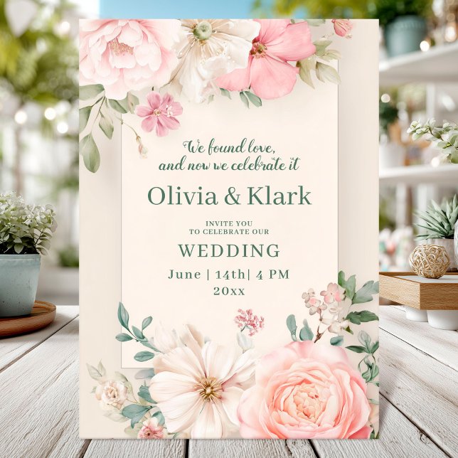 Elegantes Blumendesign Einladung (Von Creator hochgeladen)