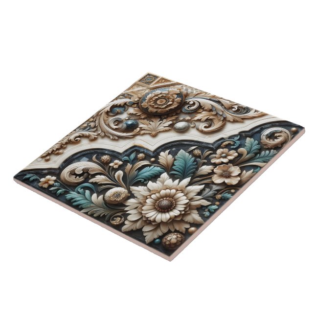 Elegantes Blumendesign Fliese (Seite)