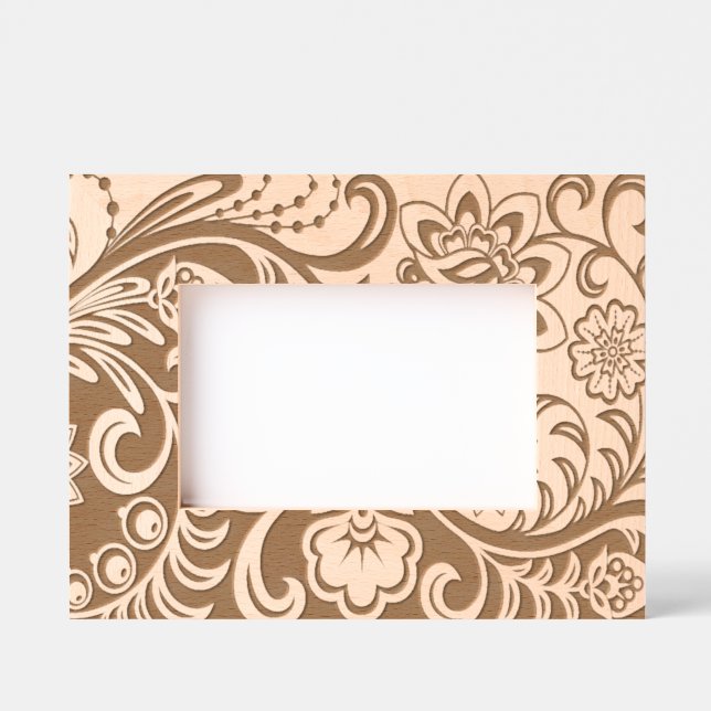 Elegantes Blumendesign Geätzte Rahmen (Vorderseite)