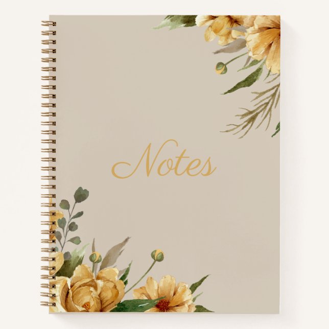 Elegantes Blumendesign Journal Spiral Notebook Notizbuch (Vorderseite)