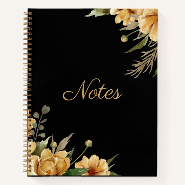 Elegantes Blumendesign Journal Spiral Notebook Notizbuch (Vorderseite)