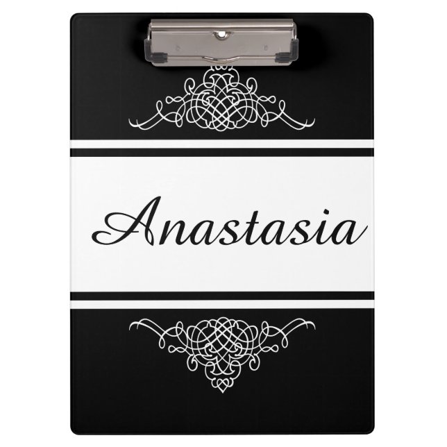 Elegantes Blumendesign Klemmbrett (Vorderseite)