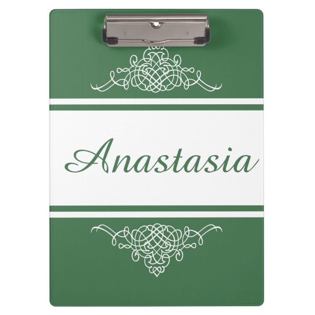 Elegantes Blumendesign Klemmbrett (Vorderseite)