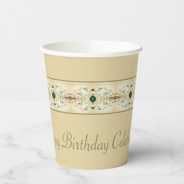 Elegantes Blumendesign Pappbecher (Links)