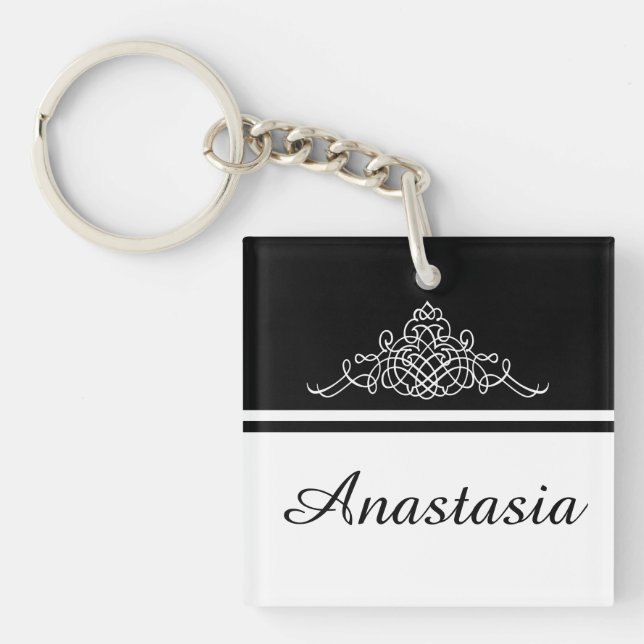 Elegantes Blumendesign Schlüsselanhänger (Vorderseite)