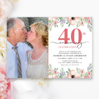 Elegantes Blumenfoto zum 40. Hochzeitstag