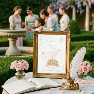 Elegantes Blumengästebuch aus der Regency-Ära zum Einladung