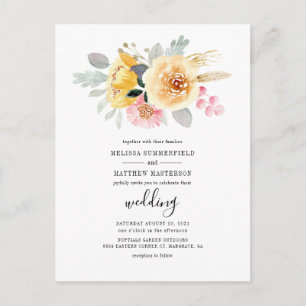 Elegantes Blumengeflecht, Botanische Hochzeit Einladungspostkarte