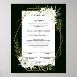Elegantes Blumengepfändungszertifikat Poster