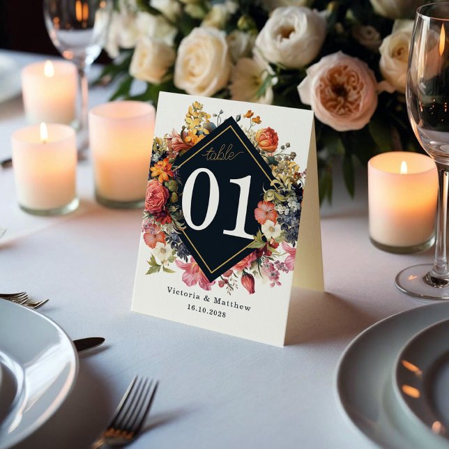 Elegantes, blumengeschmücktes Vintages Design der  Tischnummer (Von Creator hochgeladen)